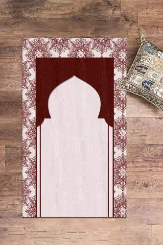 Dijital Baskılı Yıkanabilir Hediyelik Namazlık Seccade 70x130cm - KIRMIZI - 6