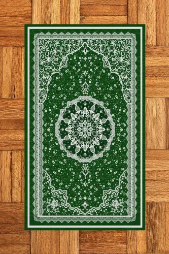 Dijital Baskılı Yıkanabilir Klasik Desen Hediyelik Namazlık Seccade 70x130 - YEŞİL - 7