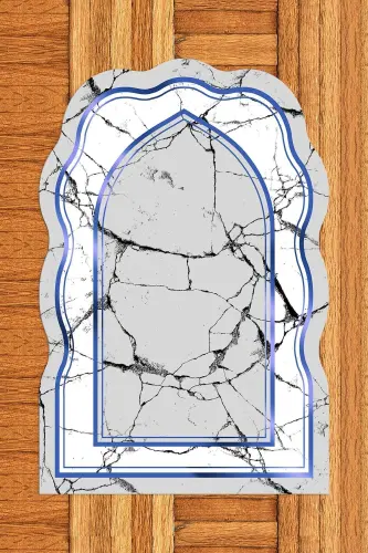 Dijital Baskılı Yıkanabilir Lazer Kesim Hediyelik Namazlık Seccade 70x130 - MAVİ - 4