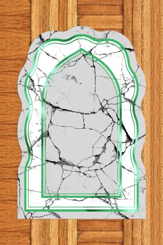 Dijital Baskılı Yıkanabilir Lazer Kesim Hediyelik Namazlık Seccade 70x130 - YEŞİL - 4