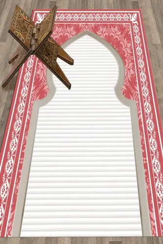 Dijital Baskılı Yıkanabilir Motifli Hediyelik Namazlık Seccade 70x130 - KIRMIZI 