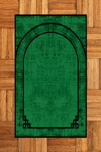 Dijital Baskılı Yıkanabilir Sade Desen Hediyelik Namazlık Seccade 70x130 - YEŞİL - 11