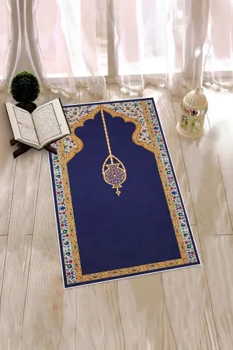 Dijital Baskılı Yıkanabilir Şık Motifli Namazlık Seccade 70x130 Cm - MOR - 2