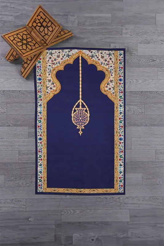 Dijital Baskılı Yıkanabilir Şık Motifli Namazlık Seccade 70x130 Cm - MOR - 8