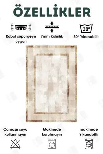 Dijital bosma bilan to'rt faslli yuviladigan sirpanmaydigan taglikli bolalar gilami, yo'lakcha, oshxona va mehmonxona gilami (10)-kvadrat - BIR AKSESUAR (1)