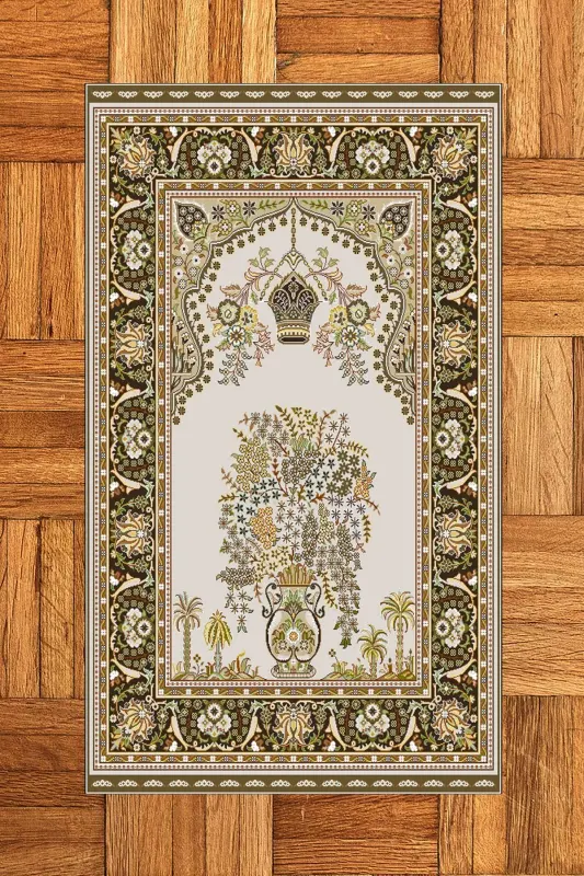 Dijital Bosma Yuviladigan Klassik Naqshli Sovg'a Namozlik Joynamozi 70x130, Joynamoz-29-qahva,-QAHRAMON - 4