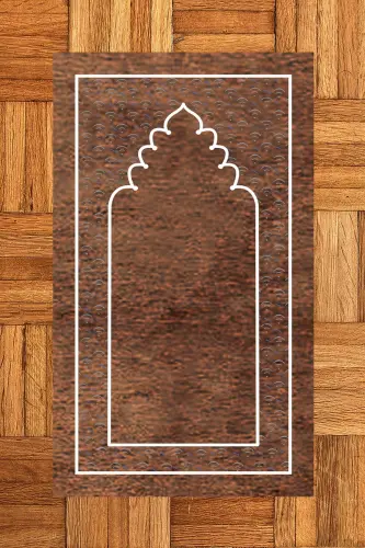 Dijital bosmali yuviladigan oddiy naqshli namozlik joynamozi 70x130 sm. , SECCADE-11-KAHVERENGİ,-KAHVERENGİ - 14