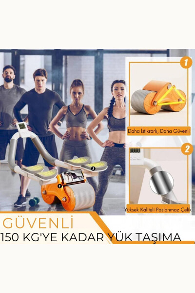 Dijital Ekran Çek-Bırak Spor Aleti Dirsek Destekli Mekik Aleti Karın Egzersiz Aleti Fitness Kardiyo - 3