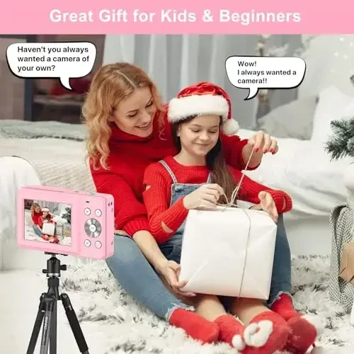Digital Camera, FHD 1080P Digital Camera for Kids with 32GB SD Card Compact Point and Shoot Camera 16X Zoom Anti Shake Portable Cameras Small Camera for Teens Boys Girls Seniors with Best Wishes Card - 7