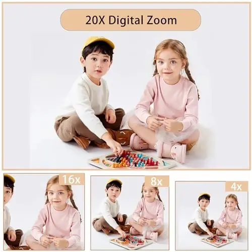 56MP FHD Digital Camera with 20X Digital Zoom & Autofocus, Anti-Shake Point and Shoot Camera for Kids Adults Beginners, Includes 32GB SD Card, Portable Compact for Travel - 3