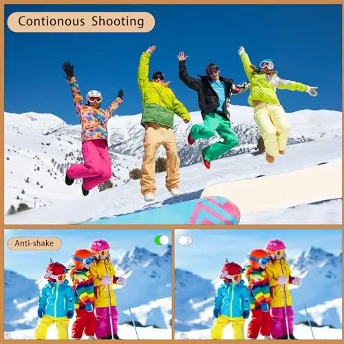 56MP FHD Digital Camera with 20X Digital Zoom & Autofocus, Anti-Shake Point and Shoot Camera for Kids Adults Beginners, Includes 32GB SD Card, Portable Compact for Travel - 4