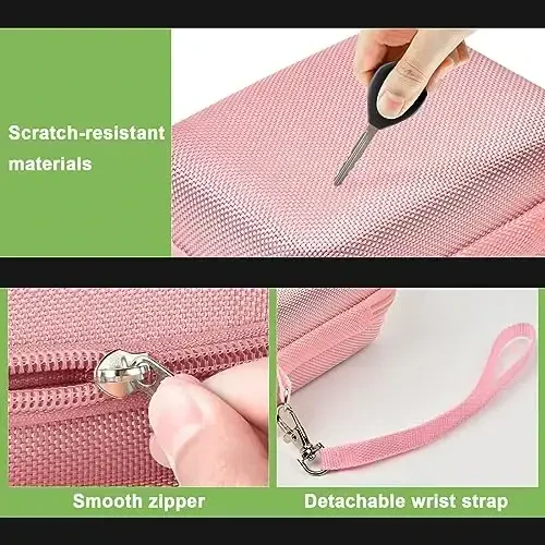 Digital Camera Case Compatible with VAHOIALD FHD 1080P/ for CAMKORY Digital Point and Shoot/for KODAK PIXPRO FZ45-BK 16MP Vlogging/for IWEUKJLO/for Nsoela, Holder for SD Card More- Pink (Box Only) - 4