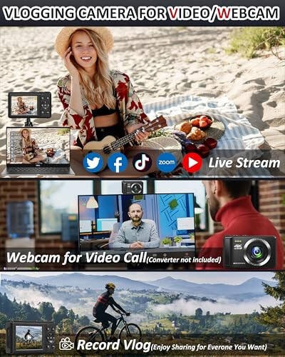 Dijital Kamera - 4K 44MP UHD Dijital Kameralar Fotoğrafçılık İçin - Otomatik Odaklama Nokta ve Çek Vlogging Kamerası 16 Kat Zoom, 32GB SD Kart, 2 Pil - Çocuklar Ergenler Erkekler Kızlar İçin Kompakt Küçük Kamera - 4