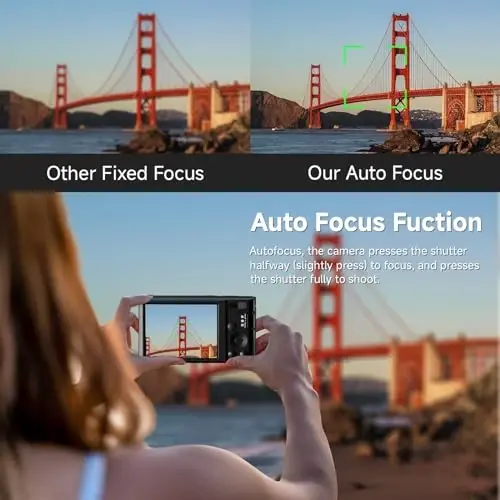 Digital Camera 4K, 2026 Upgrade Black Cameras for Teens, Autofocus Digital Point and Shoot Camera for Kids with 16X Zoom, 64GB SD Card, Compact Small Camera for Boys Girls Teens Kids Gift - 4