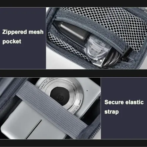 Digital Camera Case Compatible with VAHOIALD FHD 1080P/ for CAMKORY Digital Point and Shoot/for KODAK PIXPRO FZ45-BK 16MP Vlogging/for IWEUKJLO/for Nsoela, Holder for SD Card More- Grey (Box Only) - 6
