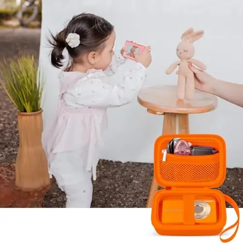 Digital Camera Case Compatible with VAHOIALD FHD 1080P/ for CAMKORY Digital Point and Shoot/for KODAK PIXPRO FZ45-BK 16MP Vlogging/for IWEUKJLO/for Nsoela, Holder for SD Card More- Orange (Box Only) - 7
