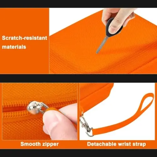 Digital Camera Case Compatible with VAHOIALD FHD 1080P/ for CAMKORY Digital Point and Shoot/for KODAK PIXPRO FZ45-BK 16MP Vlogging/for IWEUKJLO/for Nsoela, Holder for SD Card More- Orange (Box Only) - 4