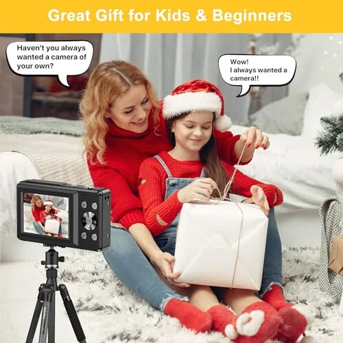 FHD 1080P Digital Camera for Kids with 32GB SD Card - Compact Point and Shoot Camera with 16X Zoom, Anti Shake, Portable, Perfect for Teens, Boys, Girls, Seniors - Best Wishes Card - 6