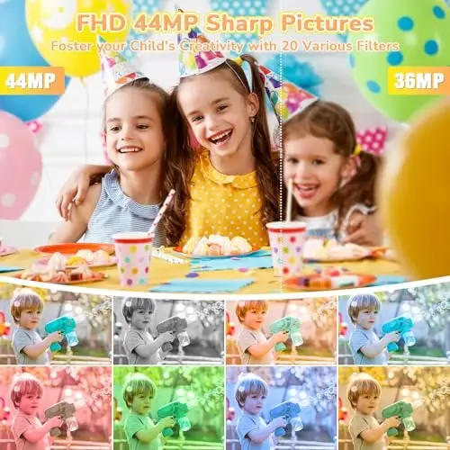 Digital Camera, Jukanur Upgraded FHD 1080P Digital Camera for Kids with 16X Zoom, Flashlight, 32GB Card, 44MP Point and Shoot Camera Compact Small Selfie Camera for Girls, Boys, Teens, Students,Pink - 3