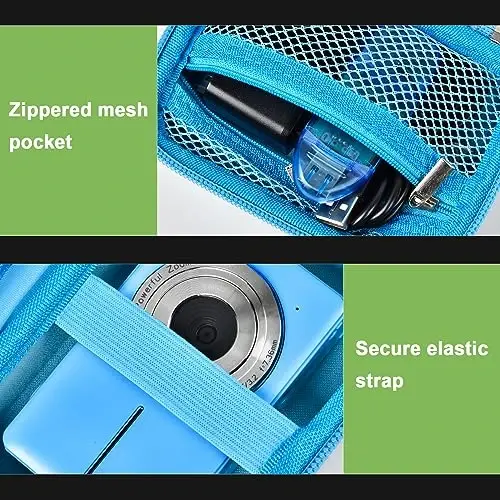 Digital Camera Case Compatible with VAHOIALD FHD 1080P/ for CAMKORY Digital Point and Shoot/for KODAK PIXPRO FZ45-BK 16MP Vlogging/for IWEUKJLO/for Nsoela, Holder for SD Card More- Blue (Box Only) - 6