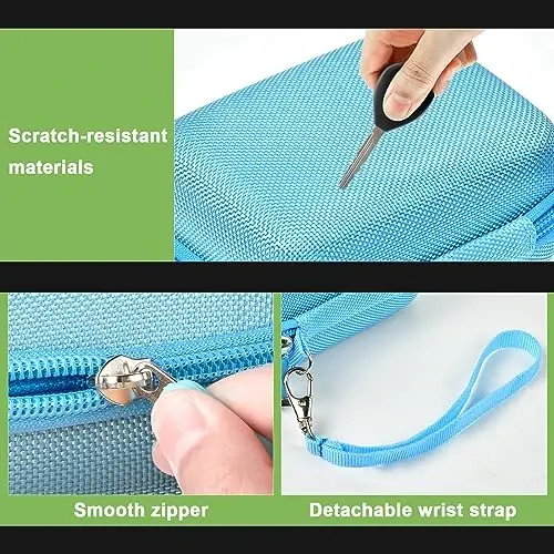 Digital Camera Case Compatible with VAHOIALD FHD 1080P/ for CAMKORY Digital Point and Shoot/for KODAK PIXPRO FZ45-BK 16MP Vlogging/for IWEUKJLO/for Nsoela, Holder for SD Card More- Blue (Box Only) - 4