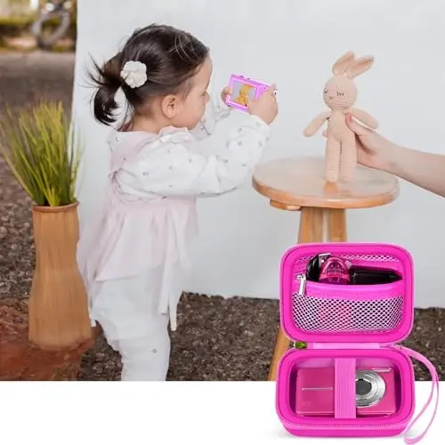 Digital Camera Case Compatible with VAHOIALD FHD 1080P/ for CAMKORY Digital Point and Shoot/for KODAK PIXPRO FZ45-BK 16MP Vlogging/for IWEUKJLO/for Nsoela, Holder for SD Card More- (Box Only) - 7