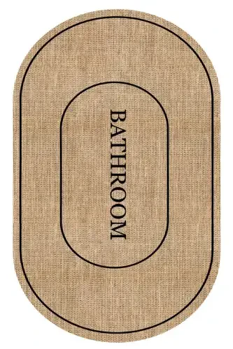 Dijital Kaymaz Yıkanabilir Jüt Görünümlü Bath Modern Banyo Paspası Banyo Halısı Klozet Takımı-Jüt - DECOMIA HOME (1)