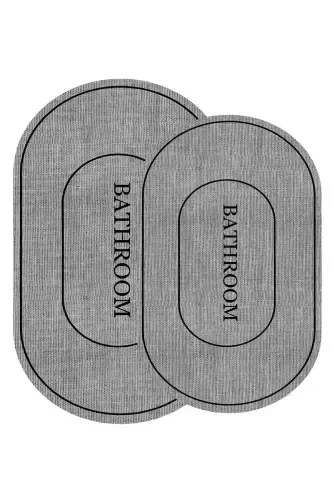 Dijital Kaymaz Yıkanabilir Jüt Görünümlü İkili Banyo Paspası Banyo Paspas Takımı Banyo Halısı-Çok Renkli - DECOMIA HOME (1)