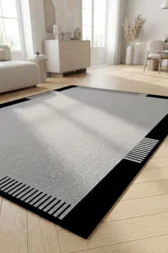 Dijital Kaymaz Yıkanabilir Jüt Görünümlü Salon Halısı Mutfak Halısı Balkon Halısı Yolluk Ev Dekor - Gri - DECOMIA HOME (1)
