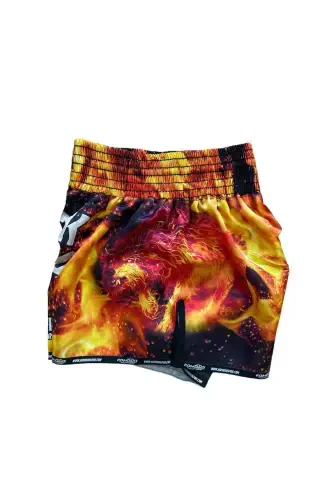 DIJITAL O'ZBEK TASARIM KICK BOKS SHORT-QIZIL - KOMODO SPORT (1)