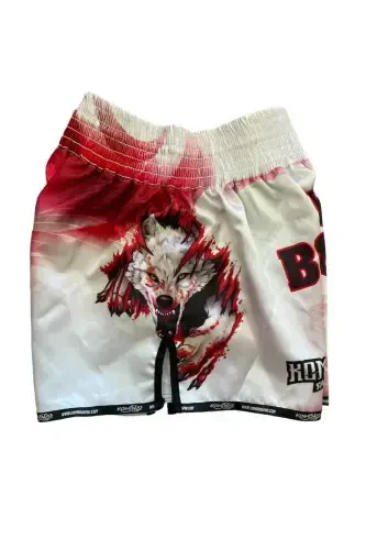 DIJITAL O'ZEL TASARIM KICK BOKS SHORT-QIZIL - KOMODO SPORT (1)