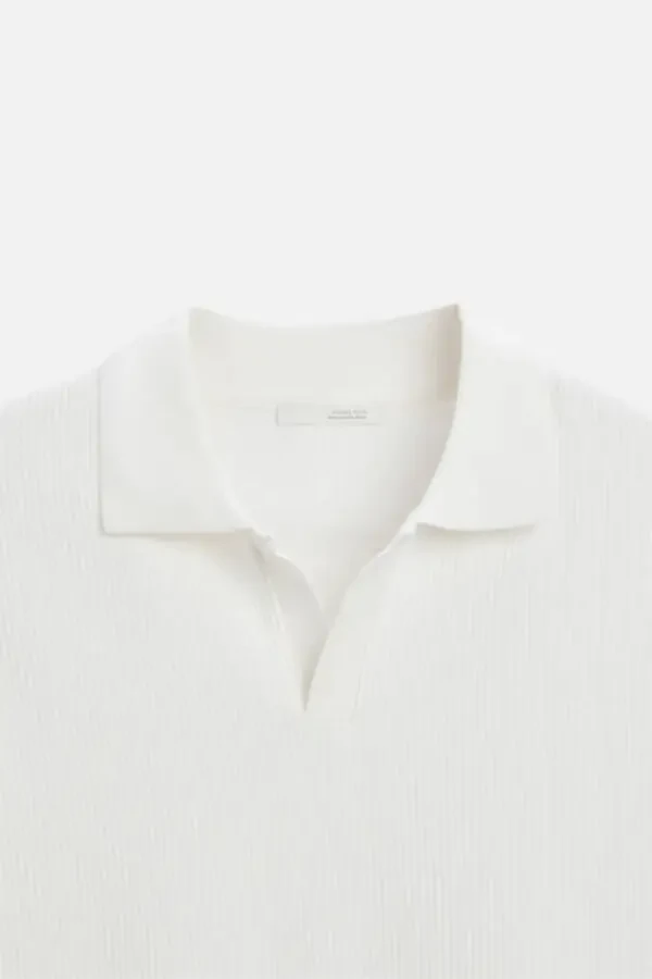 DİK DOKULU POLO T-SHIRT-Kirli-beyaz - 8