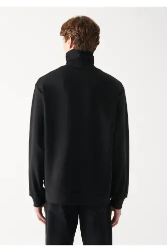 Dik Yaka Siyah Sweatshirt 0610965-900-Siyah - 3