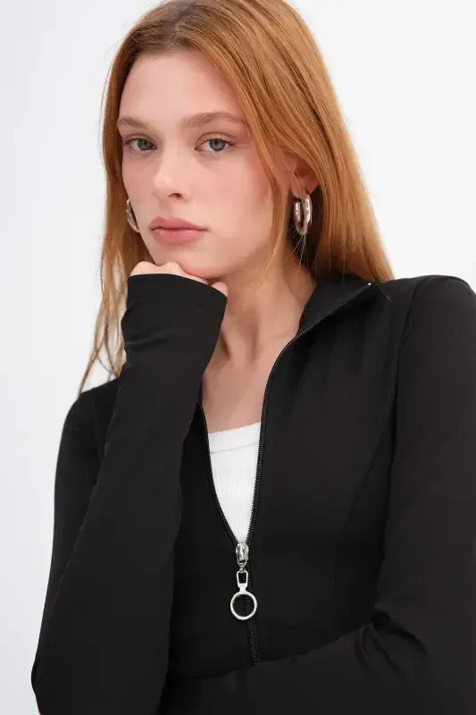 Дикая Воротник Молния Базовая Толстовка H7105-p12 - 4