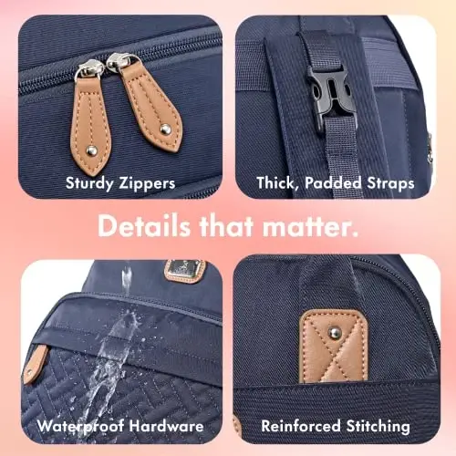 Dikaslon Diaper Bag Backpack with Portable Changing Pad, Pacifier Case and Stroller Straps, Large Unisex Baby Bags for Boys Girls, Multipurpose Travel Back Pack Moms Dads, Navy Blue - 5