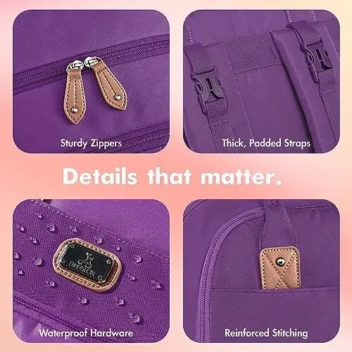 Dikaslon Diaper Bag Backpack with Portable Changing Pad, Pacifier Case and Stroller Straps, Large Unisex Baby Bags for Boys Girls, Multipurpose Travel Back Pack Moms Dads, Purple - 5