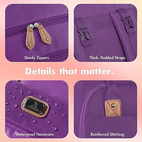 Dikaslon Diaper Bag Backpack with Portable Changing Pad, Pacifier Case and Stroller Straps, Large Unisex Baby Bags for Boys Girls, Multipurpose Travel Back Pack Moms Dads, Purple - 5