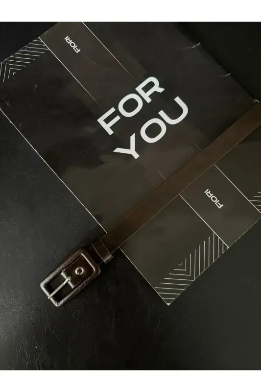 Dikdörtgen Kaplama Tokalı Ince Kadın Pantolon Kemeri, Ceket Kemeri, Gömlek Kemeri-Kahve - 3