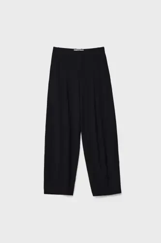 Dikiş detaylı smart baggy pantolon-Siyah - 5