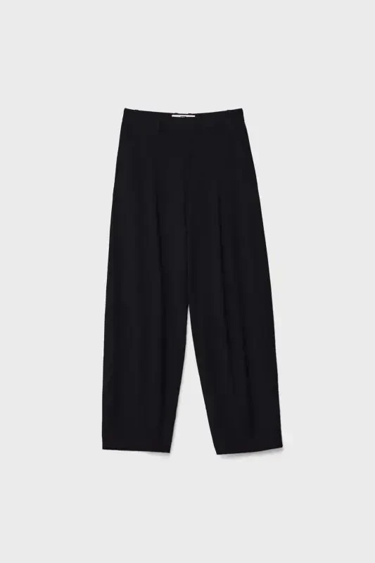 Dikiş detaylı smart baggy pantolon-Siyah - 5