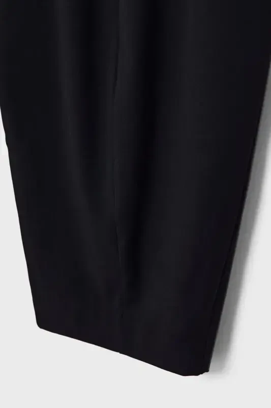 Dikiş detaylı smart baggy pantolon-Siyah - 7