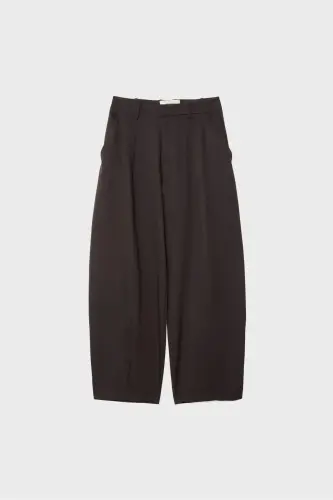 Dikiş detaylı smart baggy pantolon - Brown - 6