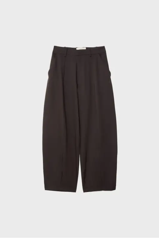 Dikiş detaylı smart baggy pantolon - Brown - 6