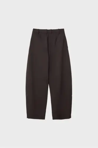 Dikiş detaylı smart baggy pantolon - Brown - 7