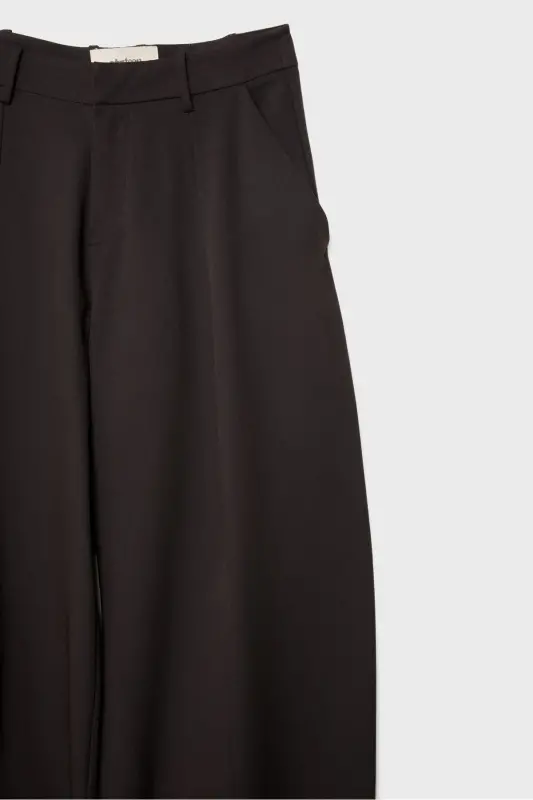 Dikiş detaylı smart baggy pantolon-Brown - 8