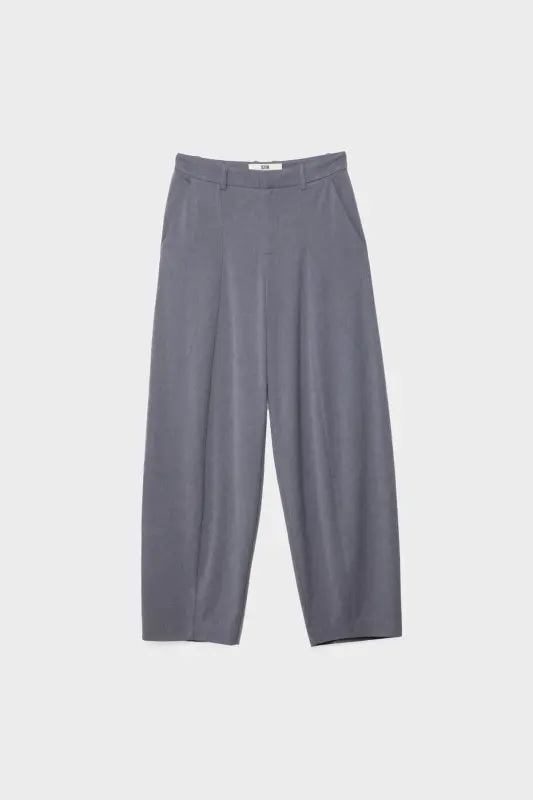 Dikiş detaylı smart baggy pantolon-Koyu gri - 5