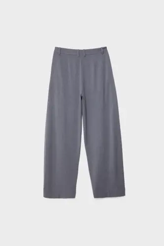 Dikiş detaylı smart baggy pantolon - Koyu gri - 6