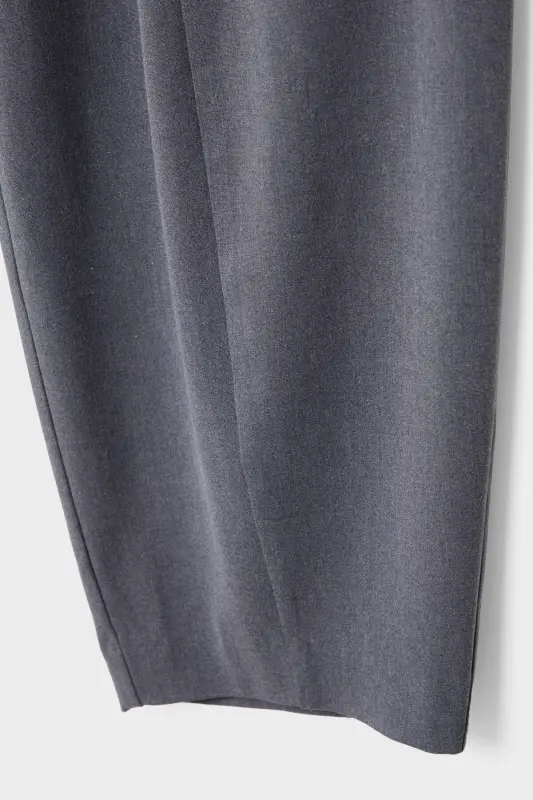 Dikiş detaylı smart baggy pantolon - Koyu gri - 7