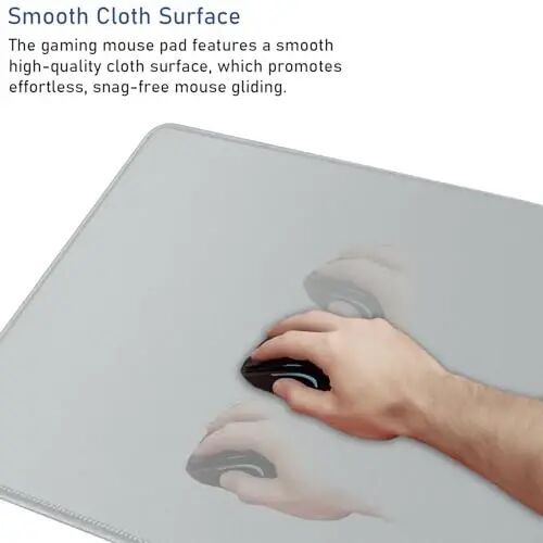 Large Gaming Mouse Pad with Stitched Edges, Durable Non-Slip Natural Rubber Base, Waterproof Computer Keyboard Pad Mat for Esports Pros/Gamer/Desktop/Office/Home - Grey - 5