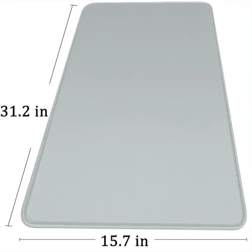 Large Gaming Mouse Pad with Stitched Edges, Durable Non-Slip Natural Rubber Base, Waterproof Computer Keyboard Pad Mat for Esports Pros/Gamer/Desktop/Office/Home - Grey - 6